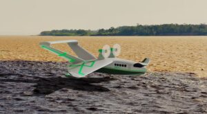 Protótipo do barco voador Volitan, desenvolvido por engenheiros amazonenses, vencedor da Etapa Norte do Prêmio Finep 2025.