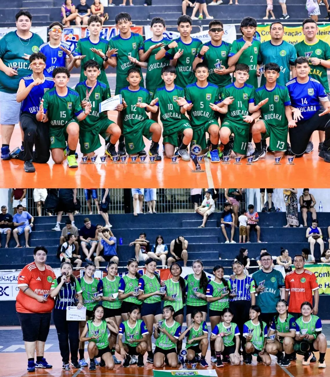 Atletas do Handebol Urucará celebram título no Amazonense Infantil de Handebol