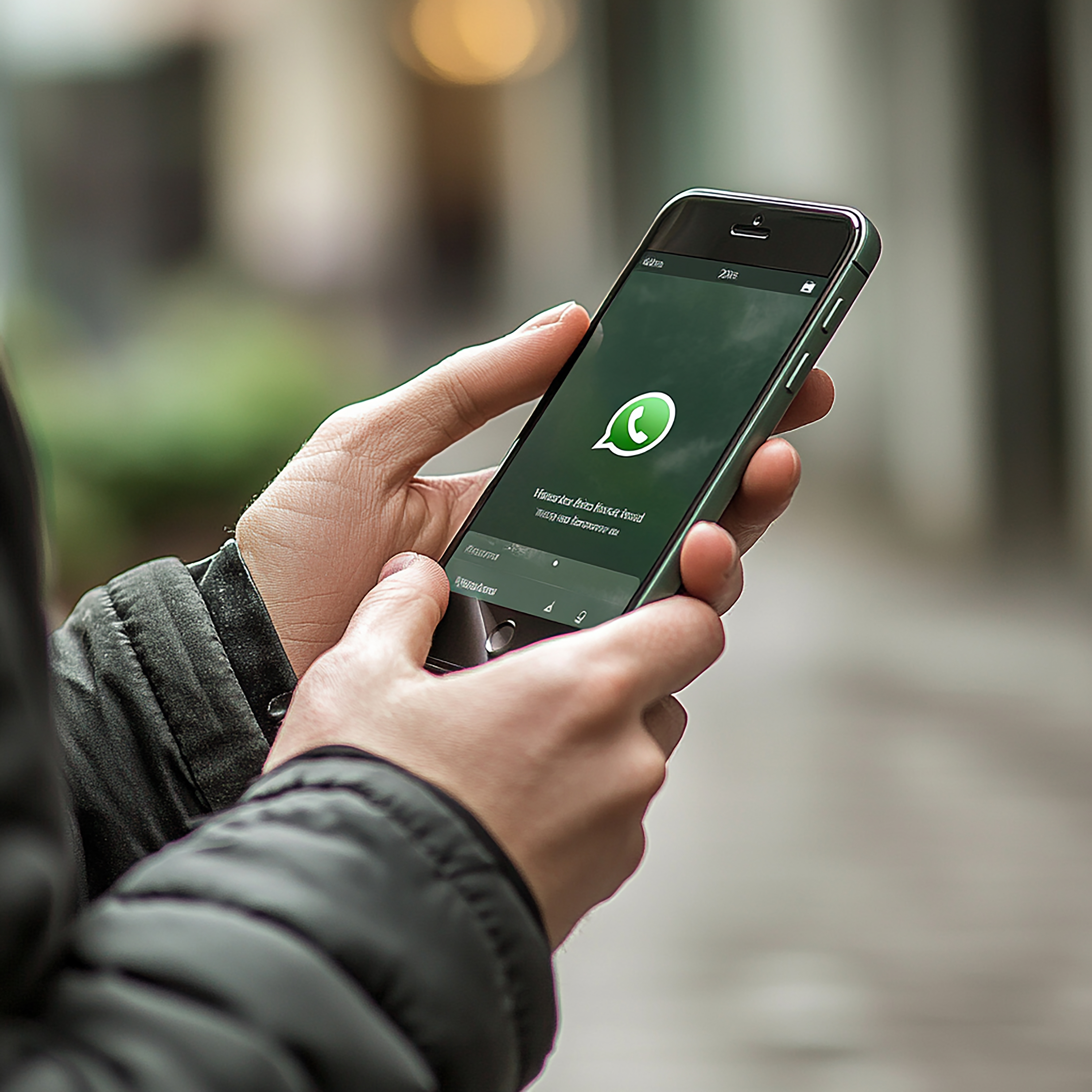 Pessoa segura celular com aplicativo WhatsApp aberto, ilustrando a redução do debate político em grupos no Brasil.