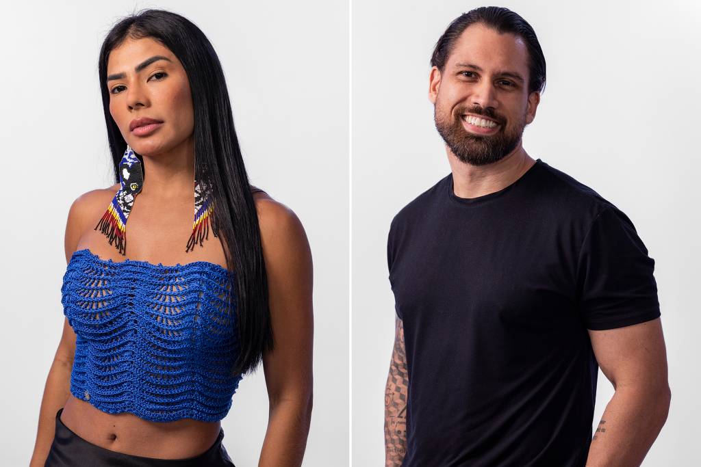 Marciele Albuquerque e Brigido Neto após serem escolhidos na Casa de Vidro do BBB 26