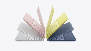 MacBook Neo da Apple exibido em quatro cores diferentes durante apresentação do novo notebook