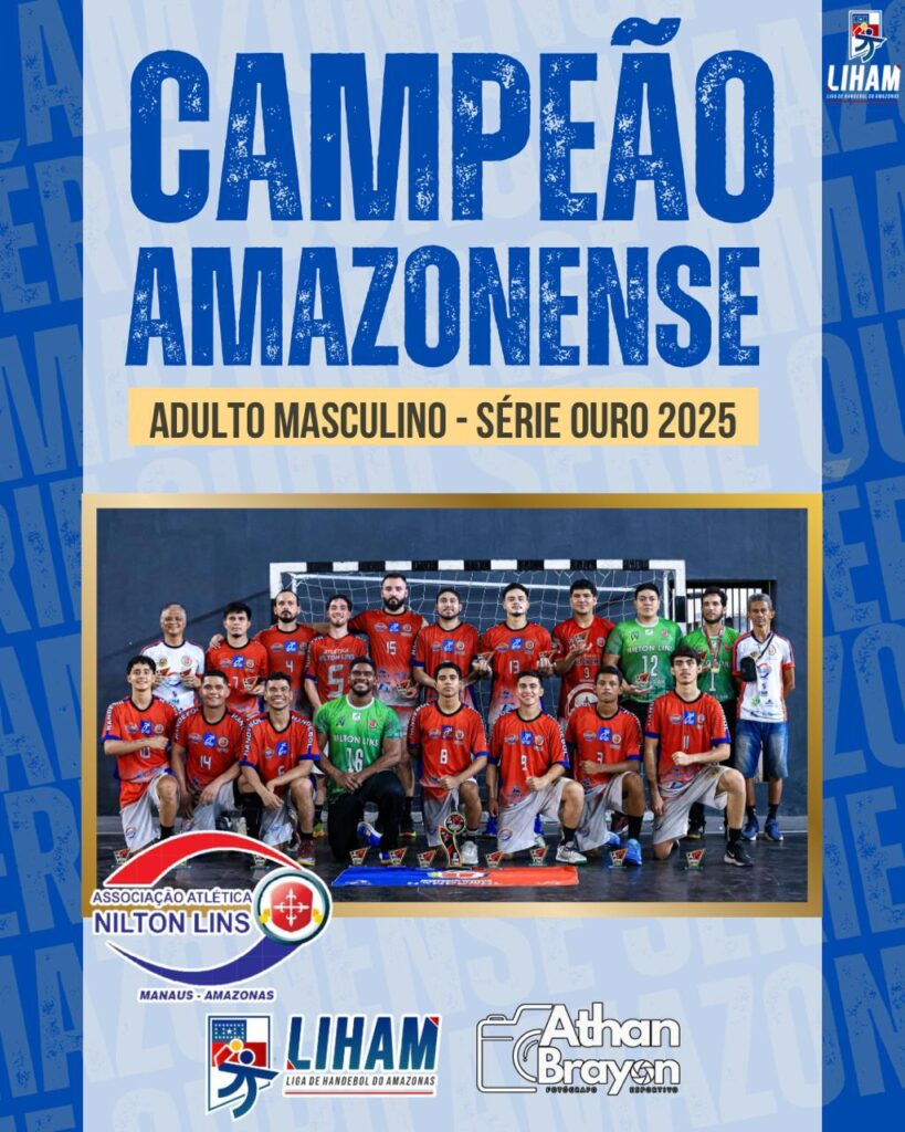 Equipes e atletas premiados durante o encerramento do Campeonato Amazonense Adulto Masculino Série Ouro 2025 em Manaus.