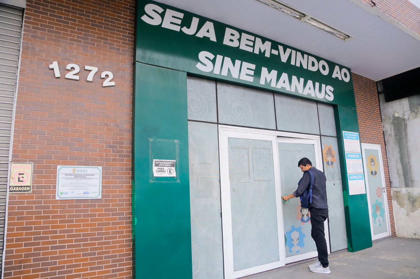 Fachada da unidade do Sine Manaus, que oferta 726 vagas de emprego em diversas áreas nesta sexta-feira.