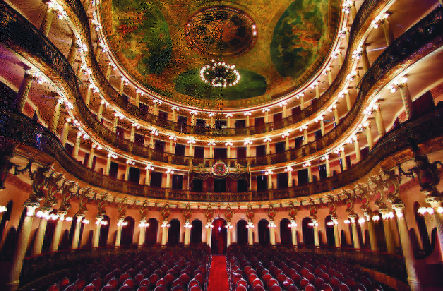 Vista interna do Teatro Amazonas, em Manaus, reconhecido pela Unesco como Patrimônio Mundial da Humanidade.