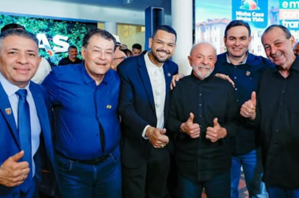 Emerson Melo durante encontro com Lula, Eduardo Braga e Omar Aziz