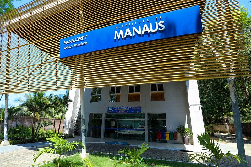 Fachada da Manausprev, em Manaus, que abriu concurso público com 17 vagas