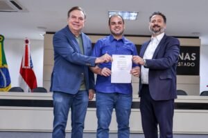 Marco Aurélio Choy durante ato de nomeação como desembargador do TJAM.