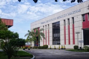 Fachada do Tribunal de Contas do Estado do Amazonas (TCE-AM), em Manaus.