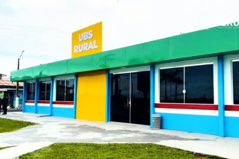 Fachada da primeira Unidade Básica de Saúde Rural inaugurada pela Prefeitura de Beruri.