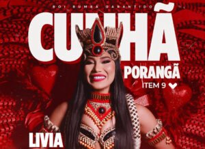Lívia Cristina com indumentária de cunhã-poranga do Boi Garantido