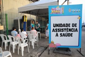 Unidade de assistência à saúde montada durante o Sou Manaus Passo a Paço
