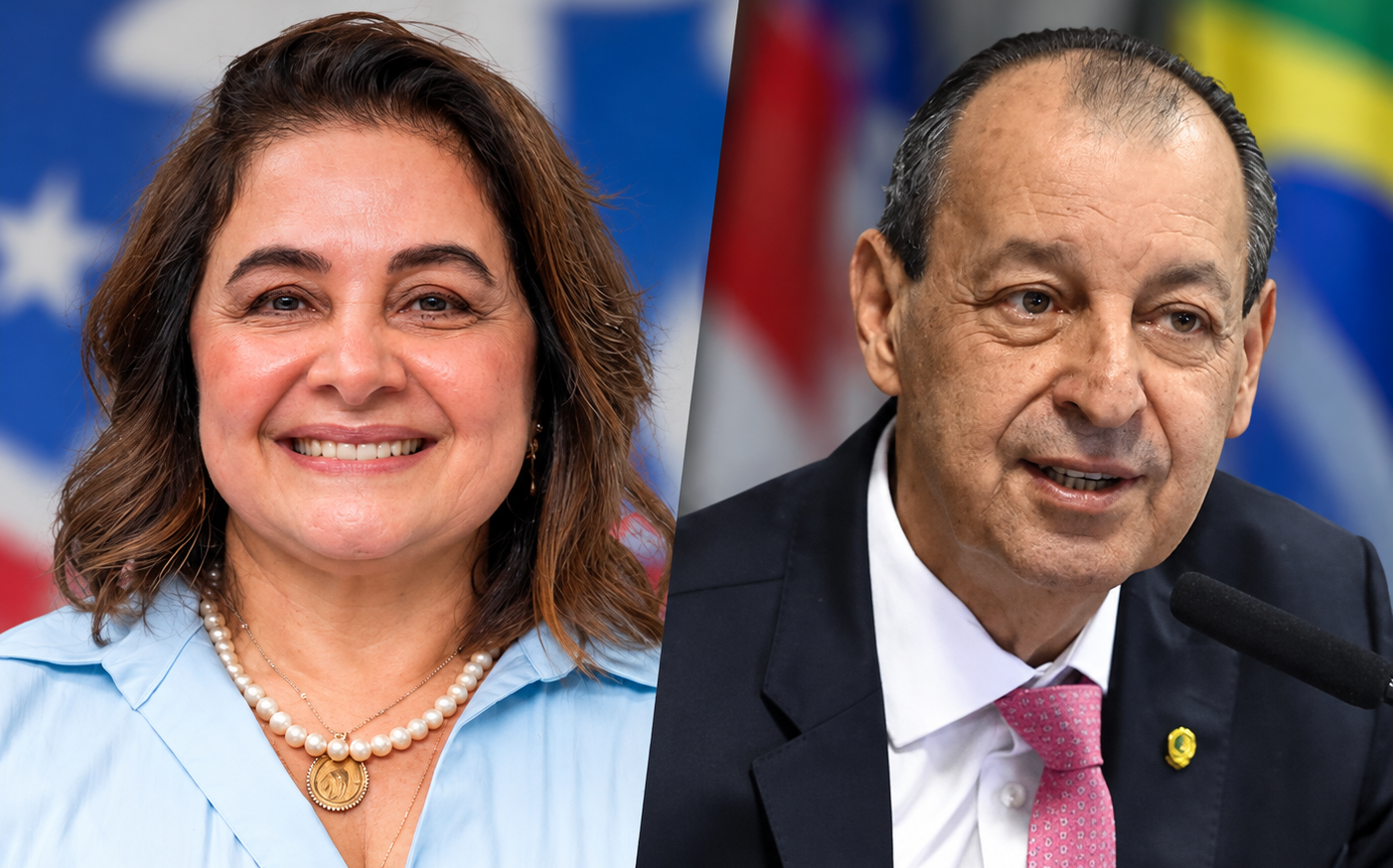 Omar Aziz e Maria do Carmo, candidatos que disputarão o segundo turno para o Governo do Amazonas